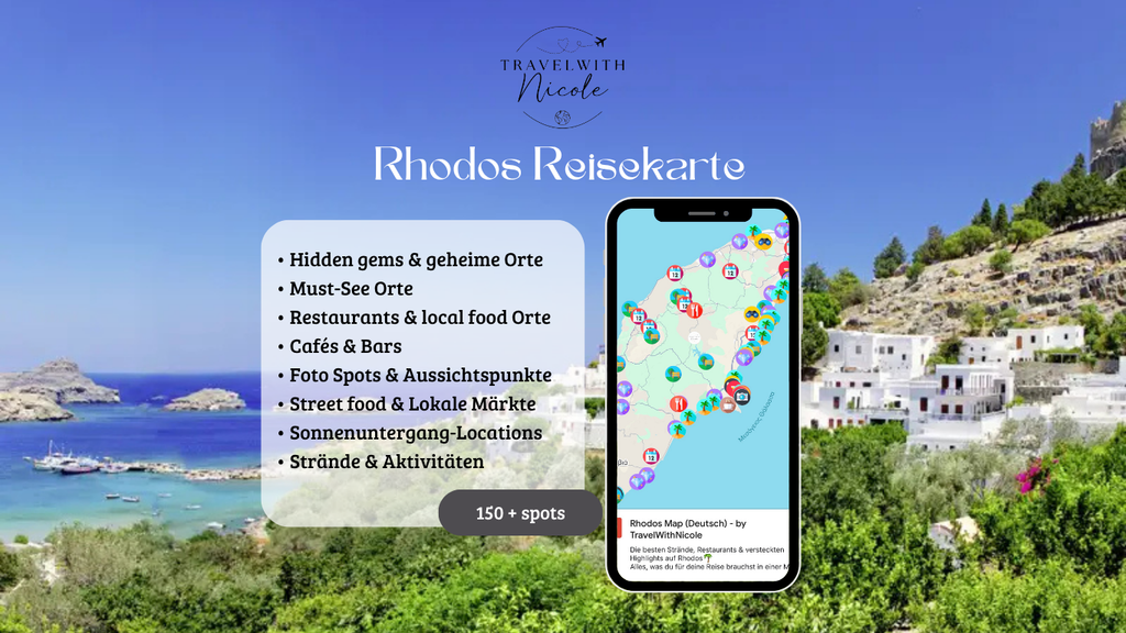 Rhodos Reisekarte (Deutsch)