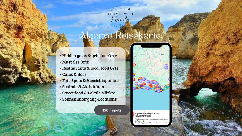 Algarve Reisekarte (Deutsch)